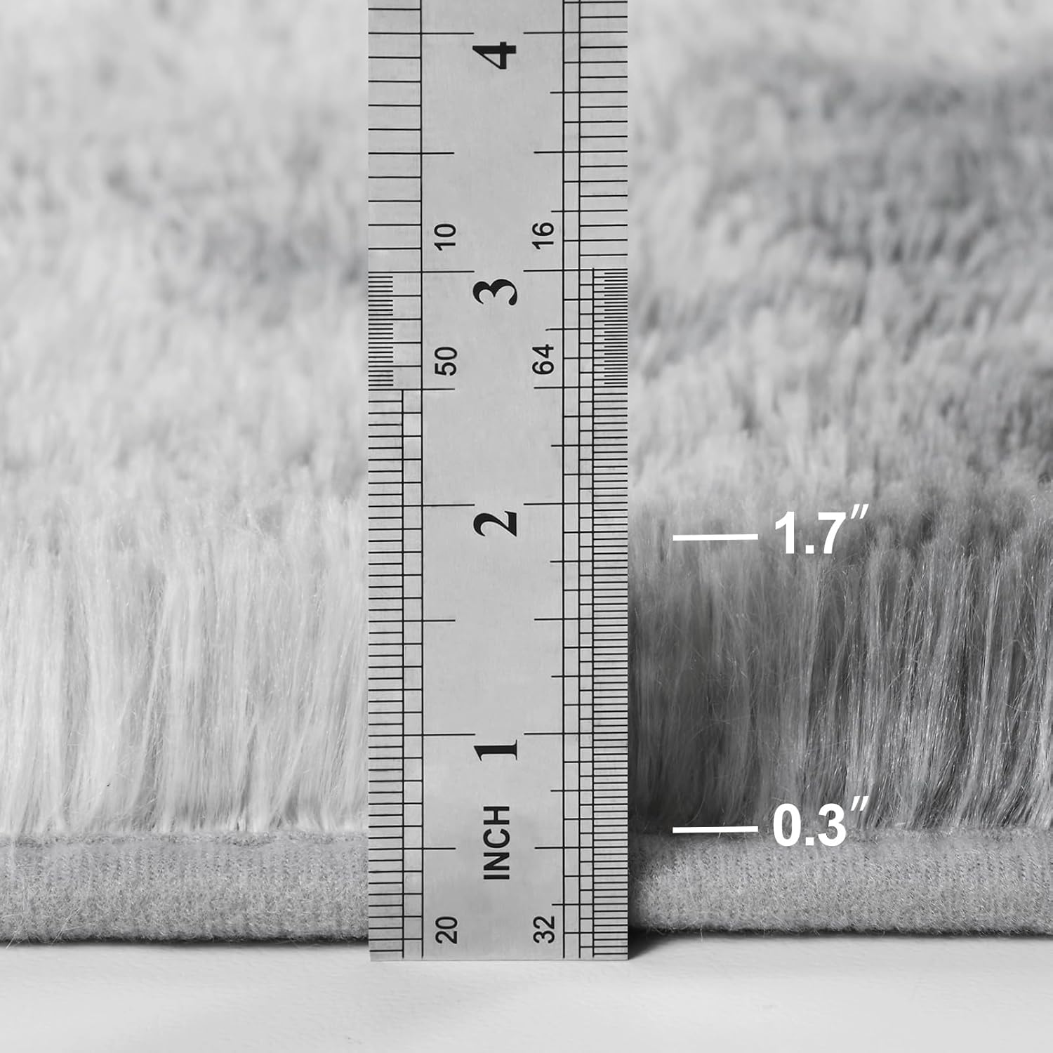 Large Shag Area Rugs 6 x 9, Tie-Dyed Plush Fuzzy Rug for Living Room, Ultra Soft Fluffy Furry Rugs for Bedroom, Indoor Carpet Nursery Rugs for Kids Room Home Decor, Light Grey