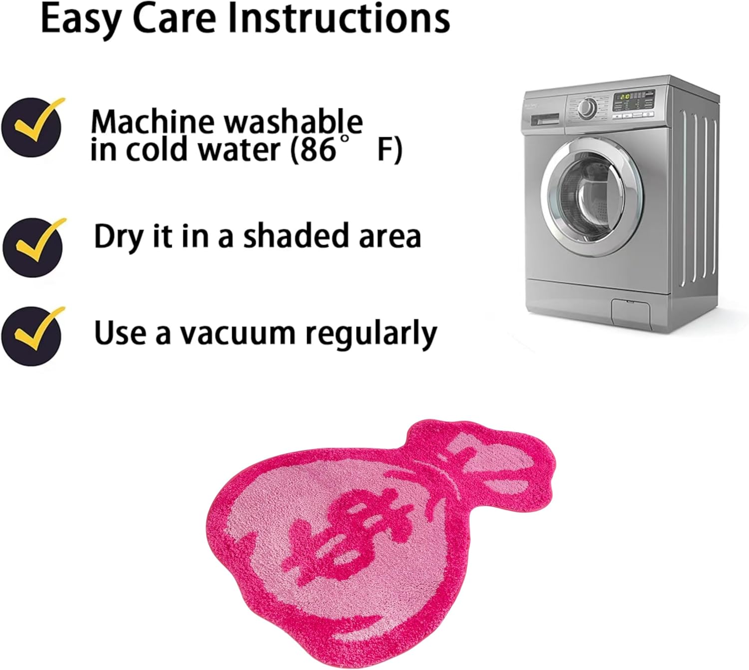 LAKEA Purse Rugs Tufted Material Cartoon Carpet Anime Home Soft Fur Rugs Children Girl Bedroom Living Room Doormat Decor Floor Mat (31.5X23.6inch) (Rounded, 31.5X23.6 inch)